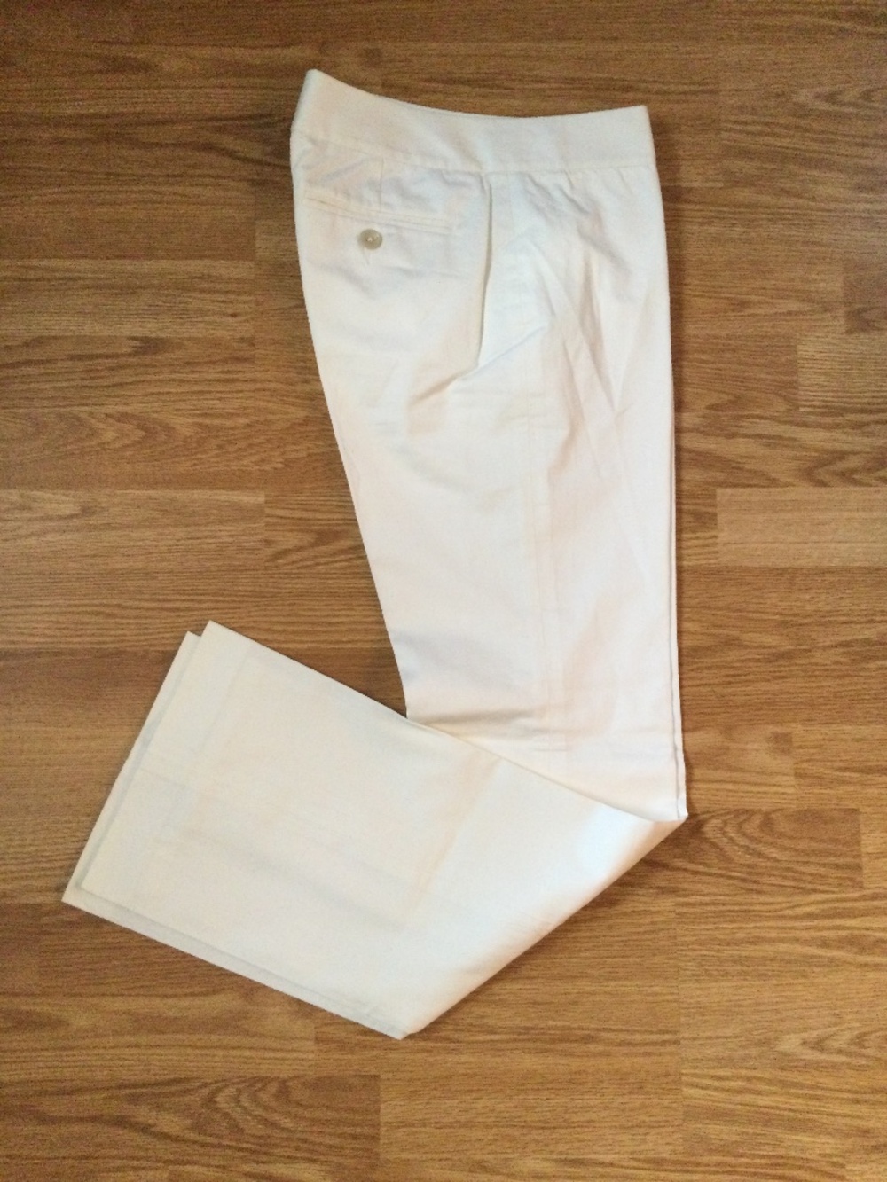 Banana Republic White Satin Trousers Dressy Pants Sz 2 Stretchy Cotton  Lined
